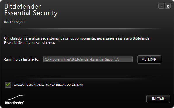 Instalação do Bitdefender Essential Security