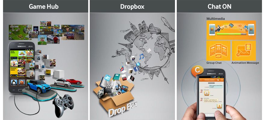 Galaxy S II TV com Game Hub, Dropbox e Chat On