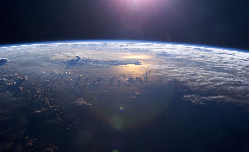 Oceano Pacífico visto da Estação Espacial Internacional (ISS).  Crédito:  NASA