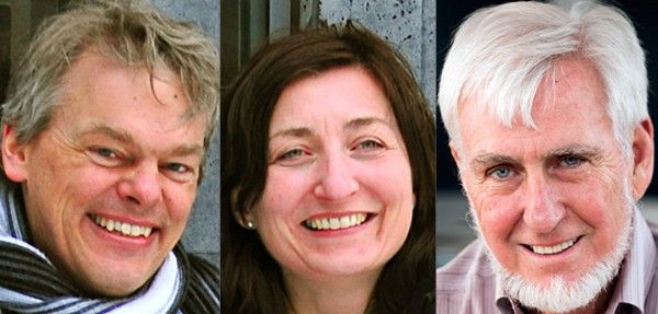 Os vencedores do Prêmio Nobel de fisiologia ou medicina de 2014: da esquerda para a direita: Edvard Moser, May-Britt Moser e John O'Keefe. Crédito: NTNY; UCL