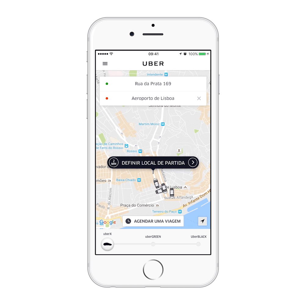 Uber agendar viagem