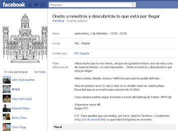 Convite htc aos fans