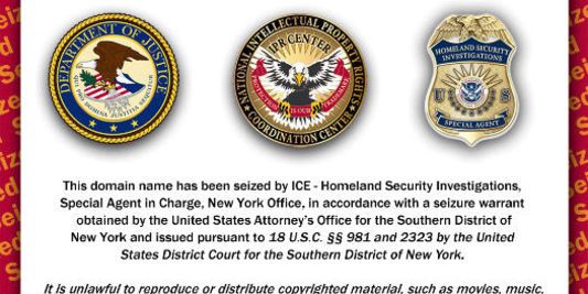 mensagem que informa os consumidores da apreensão