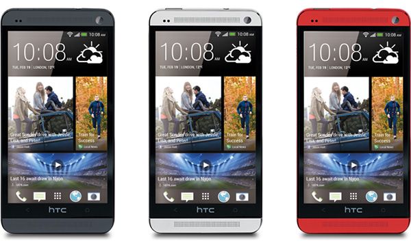 HTC One: cinza, preto e vermelho
