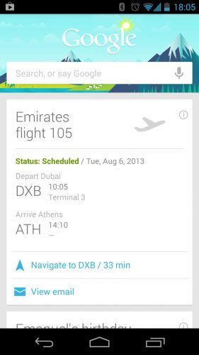 Google Now: Emirates Airline