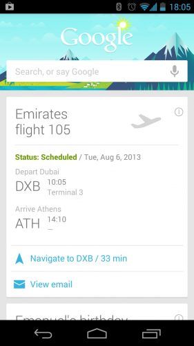 Google now: emirates airline
