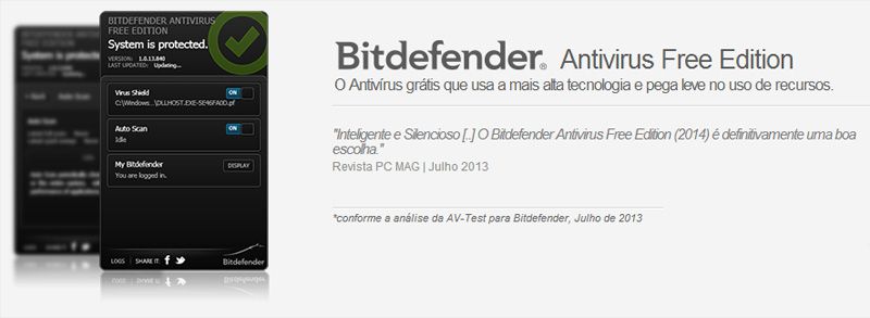 Bitdefender Antivirus Free Edition: O Antivírus grátis que usa a mais alta tecnologia e pega leve no uso de recursos.