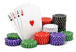 Aces With Stack Of Poker Chips Stock Photo