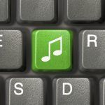 Computer keyboard with music key