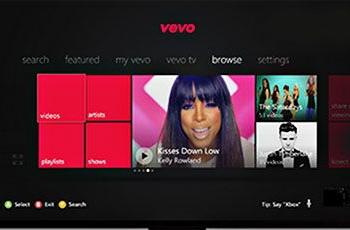 Vevo está disponível gratuitamente para xbox, em todo o mundo