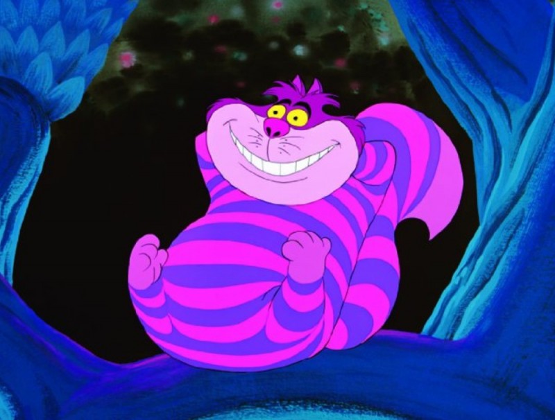 O Gato de Cheshire de "Alice no País das Maravilhas" pode se separar do próprio sorriso. Crédito: ©Disney