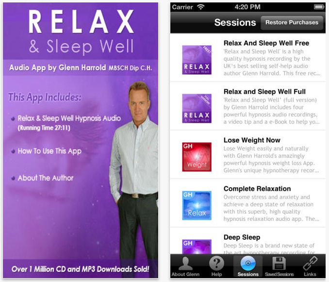 Relax & Sleep Well by Glenn Harrold: Se a sua mente é inquieta e dormir é sempre um desafio, o aplicativo Relax & Sleep é uma opção. A proposta do programa é oferecer um recurso de auto-hipnose por meio de um texto lido pelo hipnoterapeuta britânico Glenn Harrold. O áudio tem, aproximadamente, 27 minutos. O aplicativo está disponível para Android e iOS, da Apple. É importante lembrar que o app está em inglês e não foi traduzido para o português.