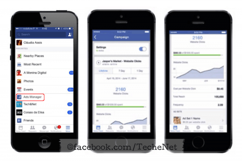 Facebook Ads Manager Mobile | Techenet | A Menina Digital