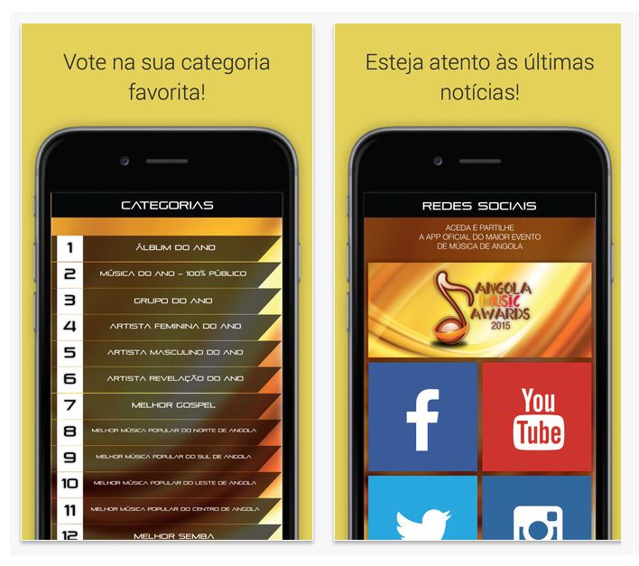 Angola Music Awards iPhone 02 Angola Music Awards, aplicação, App, iOS, iOS 7.0, música TecheNet App angola music awards 2015