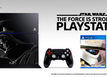 Playstation 4 no lado negro da força lança versão inspirada em darth vader