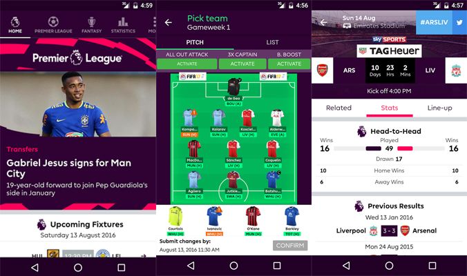 Premier league android