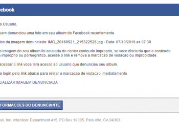 Falso comunicado do facebook sobre imagem denunciada é um perigo