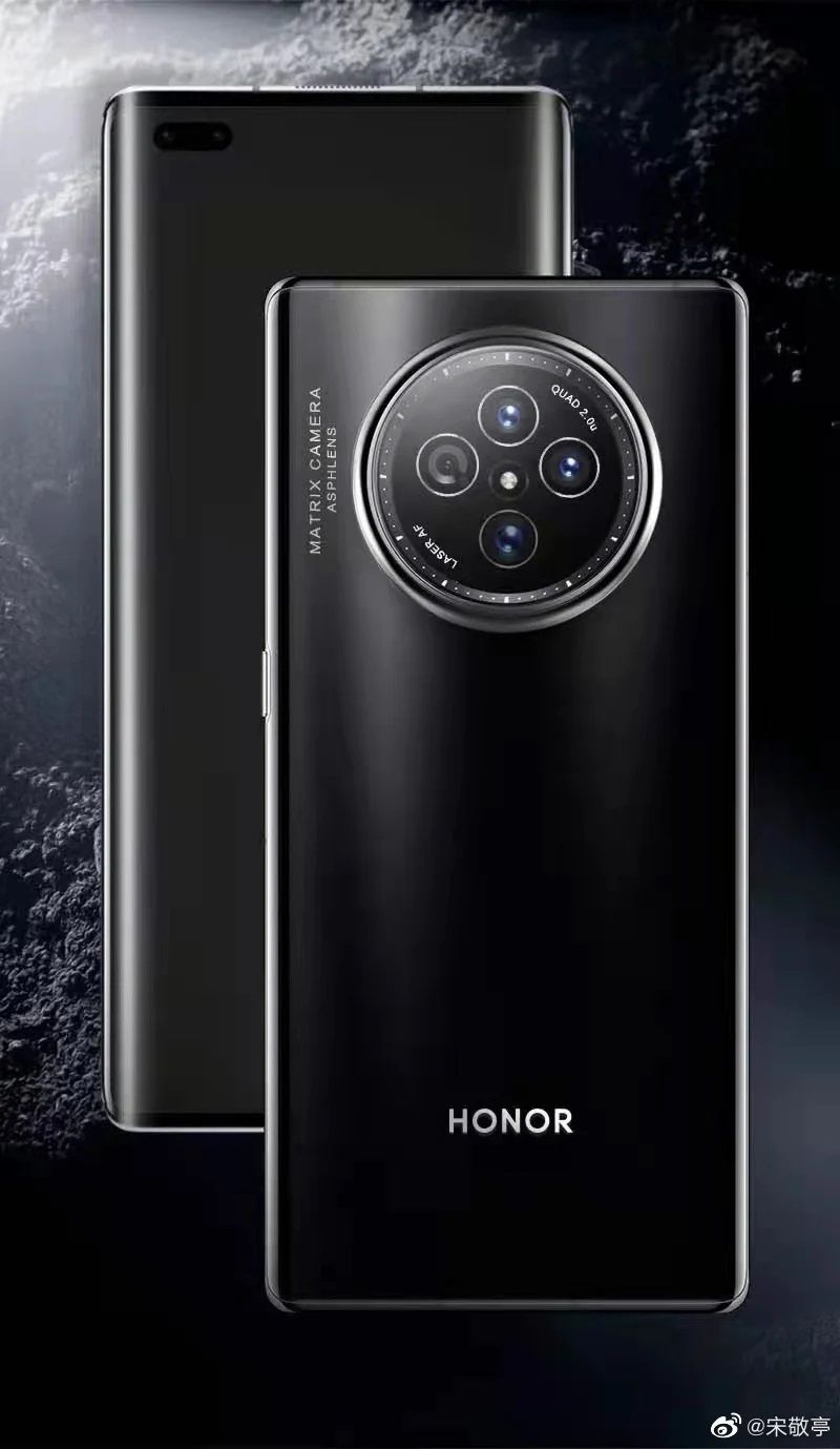 Honor V40 render design, Esboço, Honor, Honor V40, rumores TecheNet Huawei honor v40 render