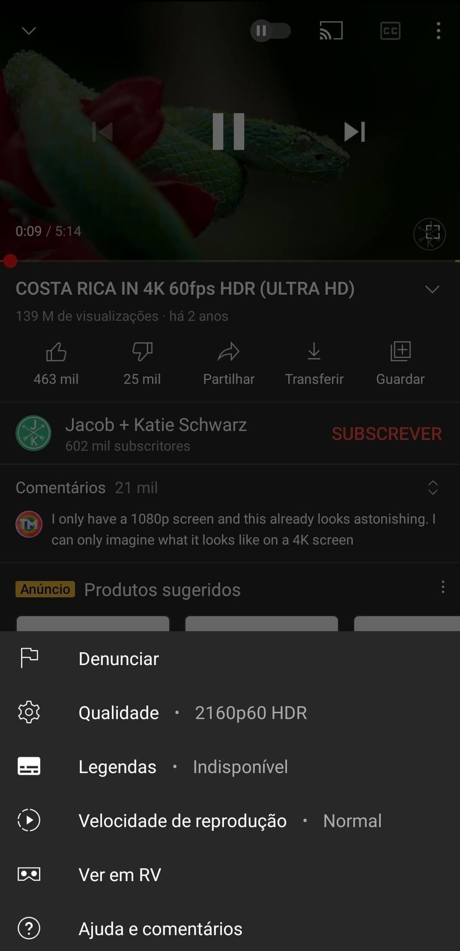YouTube, 4K, Android, Smartphone