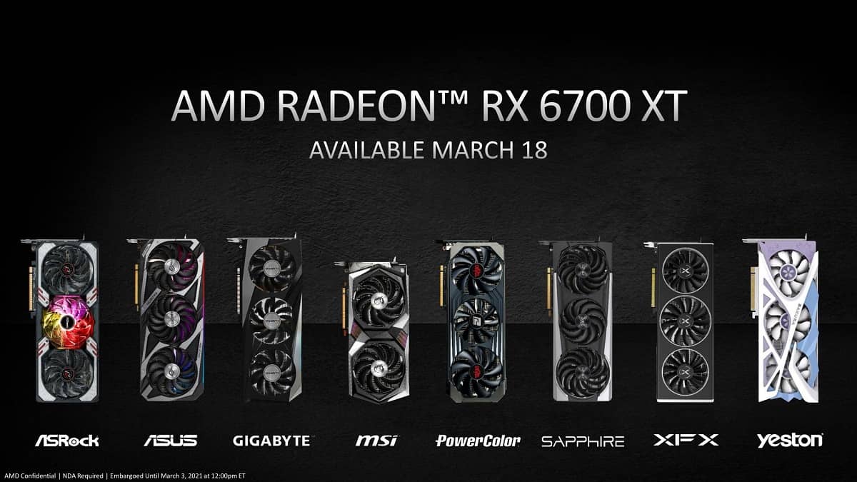AMD Radeon RX 6700 XT Placa gráfica rival Nvidia 3070 2K 1440p gaming