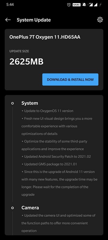 OnePlus 7 7T Android 11 OxygenOS 11 stable Android 11