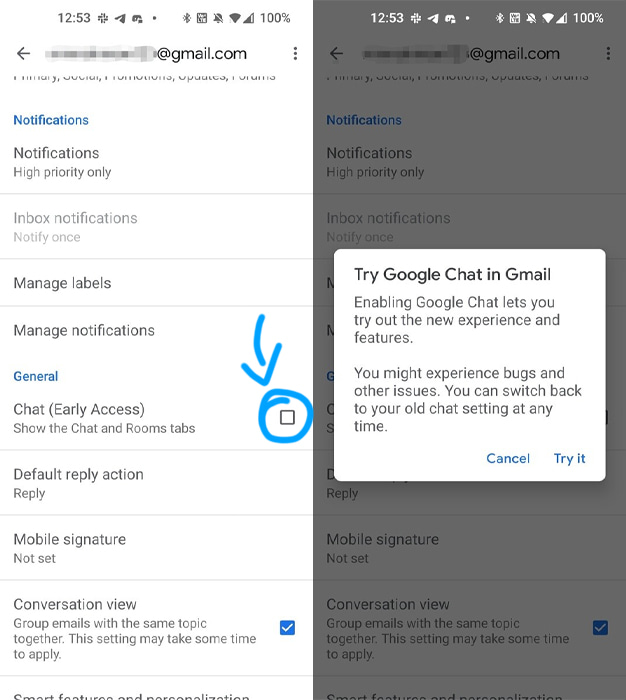 Google Gmail Android Chats tutorial