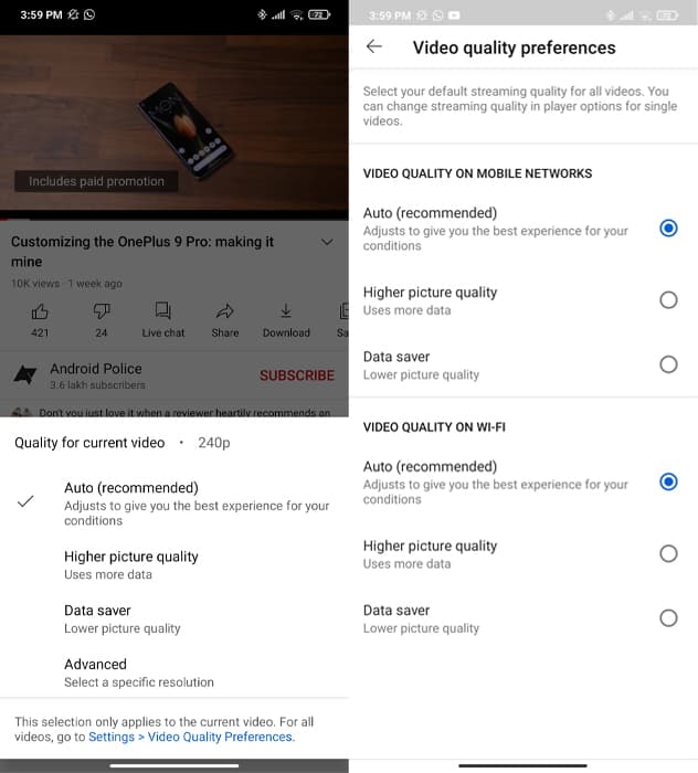 Youtube android ios