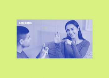 Samsung com apoio a cliente em língua gestual