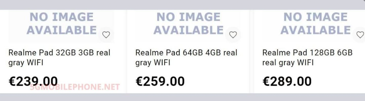 Realme Pad tablet Android preços Europa