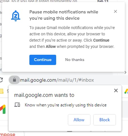 Google Gmail Desktop notificações
