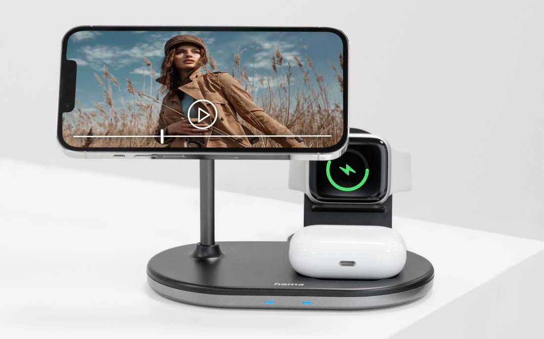 Hama MagCharge Multi: Estação de carregamento para dispositivos Apple