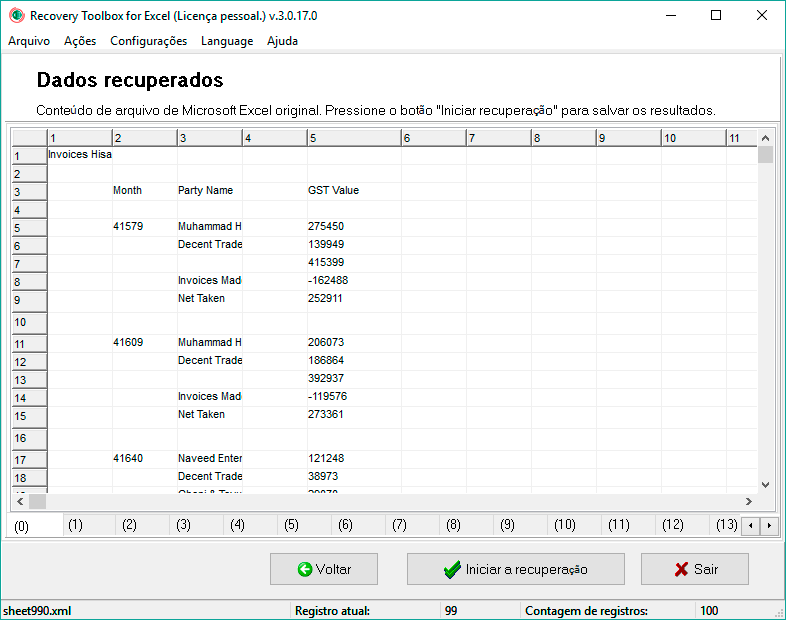 screenshot rt excel 02big excel, Recovery Toolbox for Excel, recuperação de ficheiros, recuperar arquivos, software