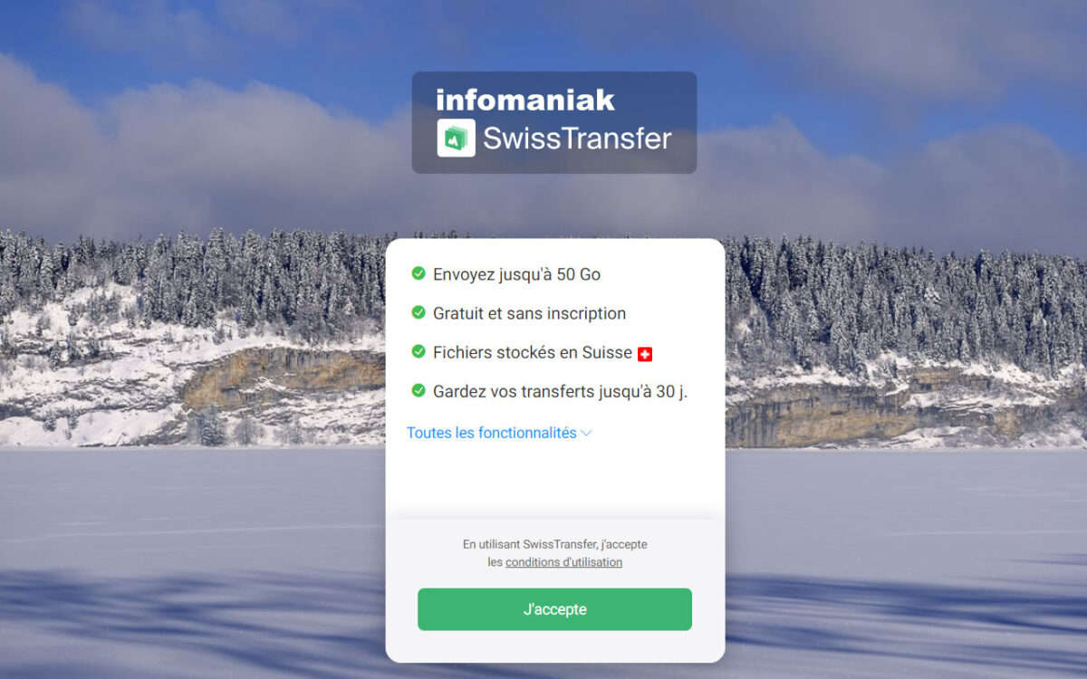 SwissTransfer é uma ferramenta que permite enviar ficheiros grandes de até 50 GB