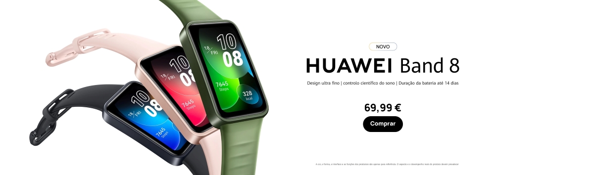 Huawei Band 8 já está disponível em Portugal, por 69,99 euros