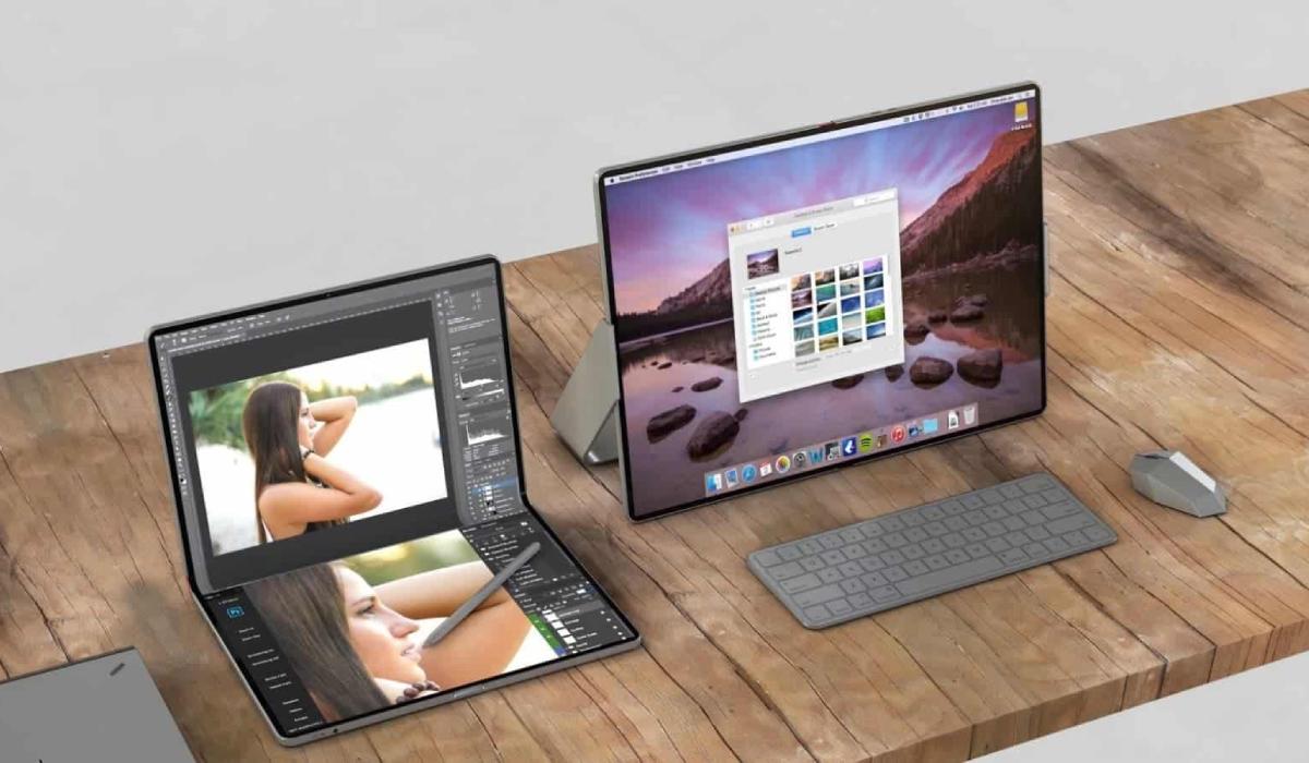 Apple MacBook ecra dobravel apple, ecrã dobrável, macbook TecheNet Apple macbook ecrã dobrável