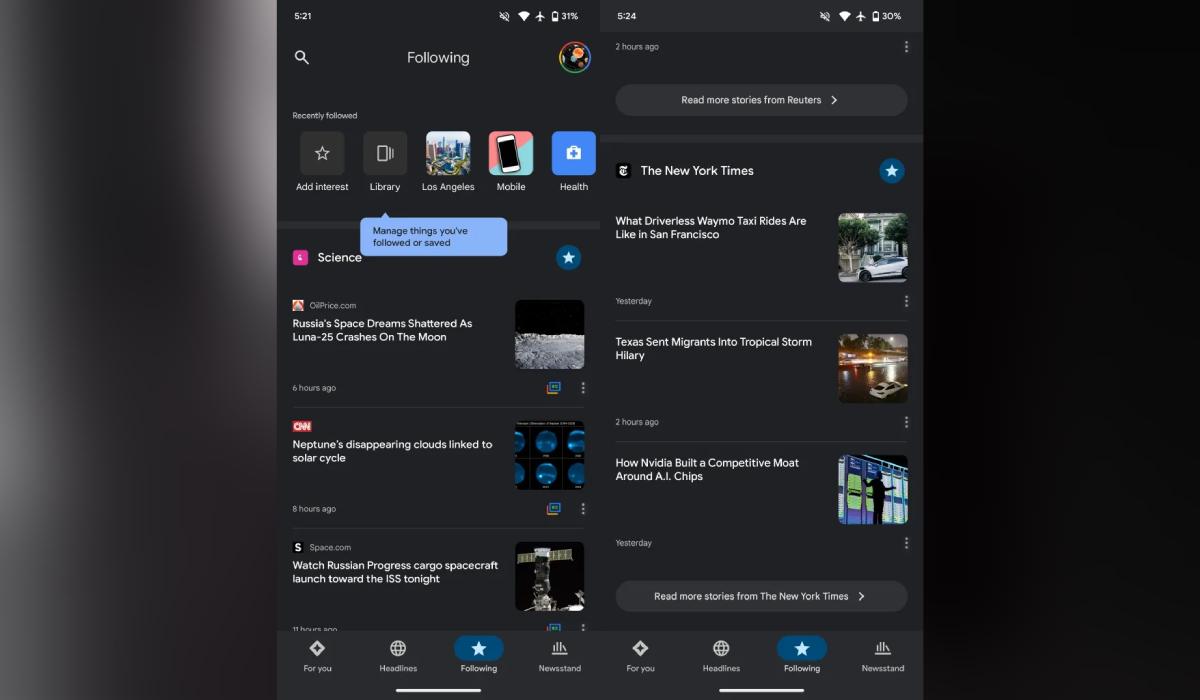 Google News novo visual