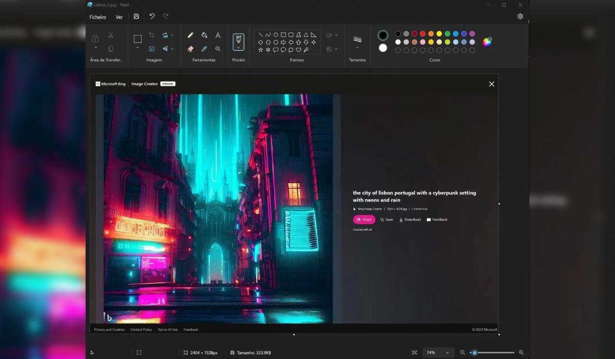 Microsoft Paint Inteligência artificial