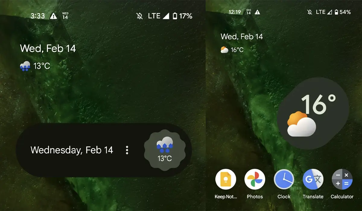 Google Weather Widgets