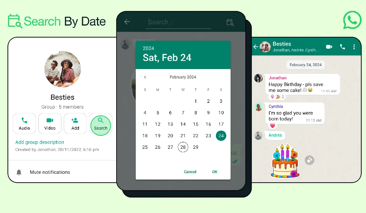 WhatsApp Pesquisa por Data TecheNet Whatsapp pesquisa por data