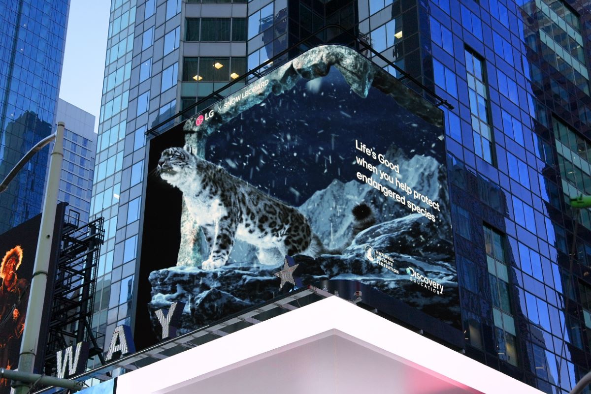 LG lança campanha de consciencialização sobre espécies ameaçadas na Times Square