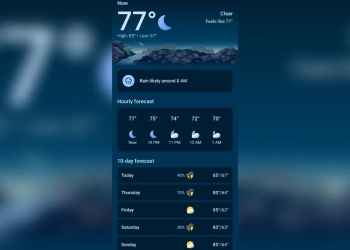 Aplicação tempo google