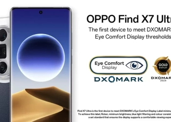 Oppo find x7 ultra distinguido com o eye comfort label da dxomark