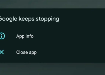 Aplicação google falha