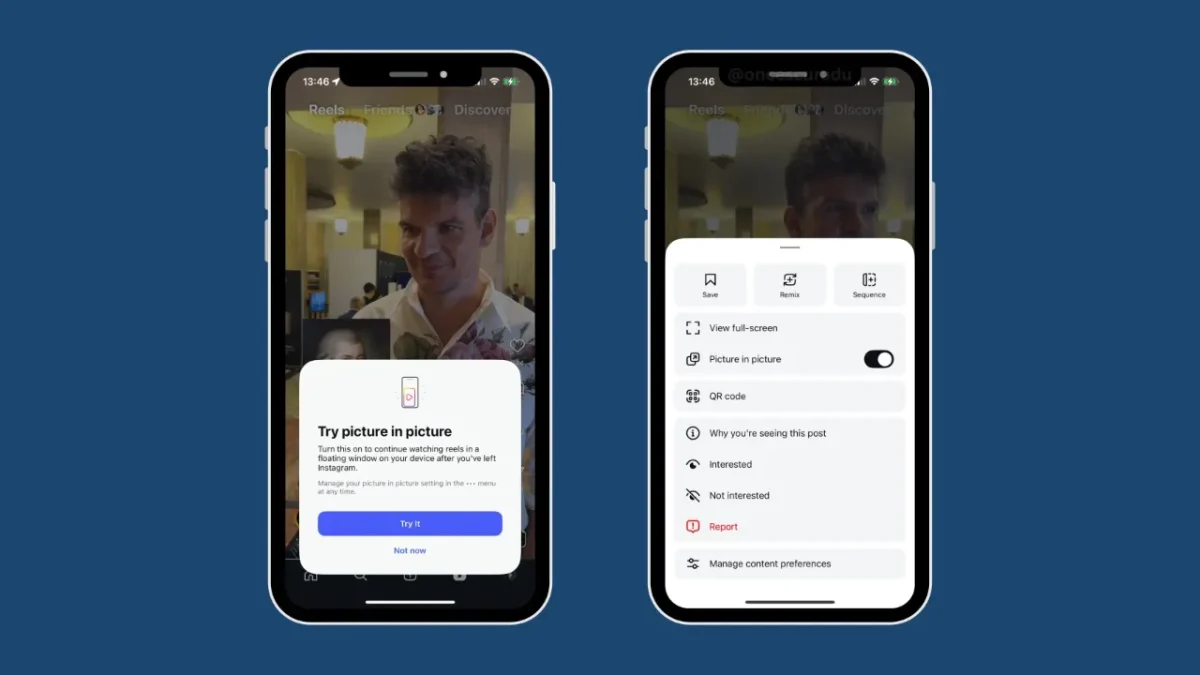 Instagram reels - picture in picture