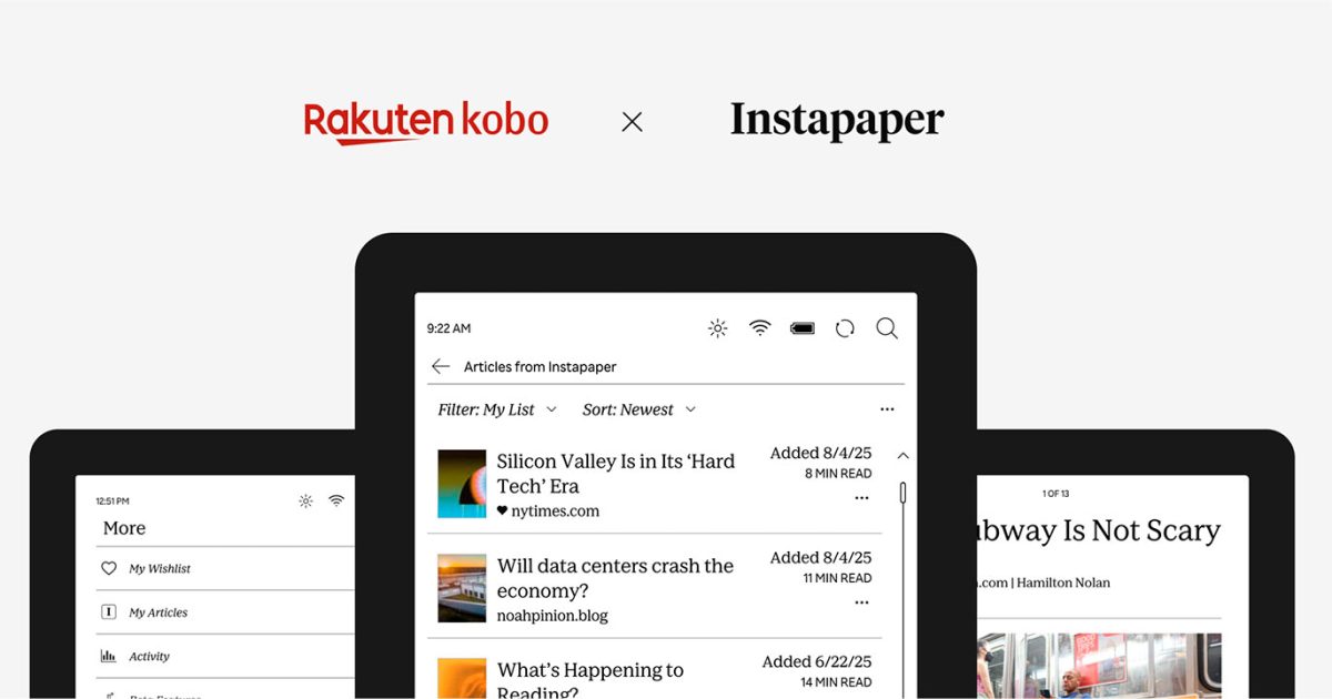 Rakuten Kobo integra serviço Instapaper nos seus eReaders