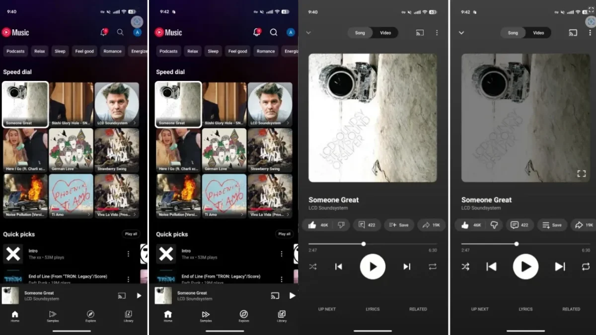 Youtube music novos ícones