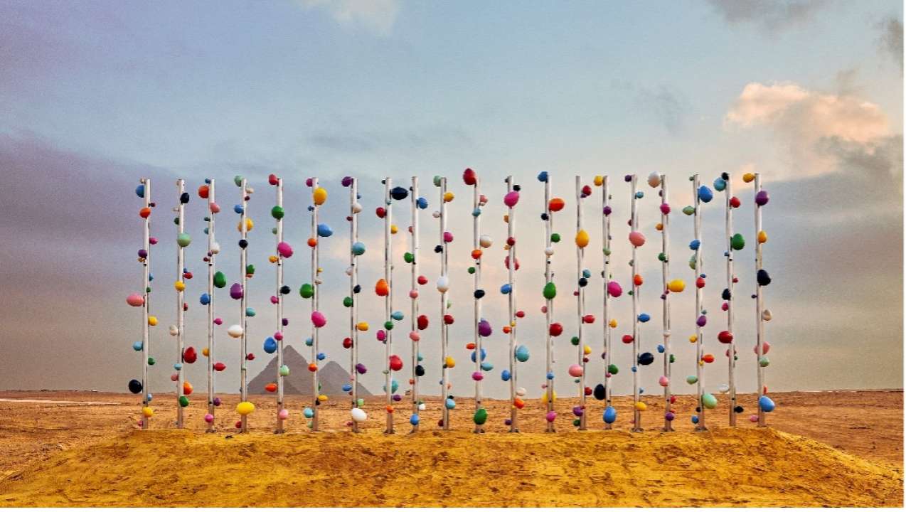 Dreams In Giza 2022 Pascale Marthine Tayou Art Basel Paris, coleção de arte, Samsung Art Store, The Frame TecheNet Dreams in giza, 2022, pascale marthine tayou