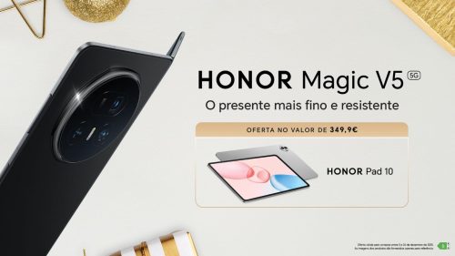 HONOR Magic V5 e HONOR Pad 10 Natal Honor Magic V5, HONOR Pad 10 TecheNet Honor magic v5: compra o dobrável e recebe um pad 10 de oferta
