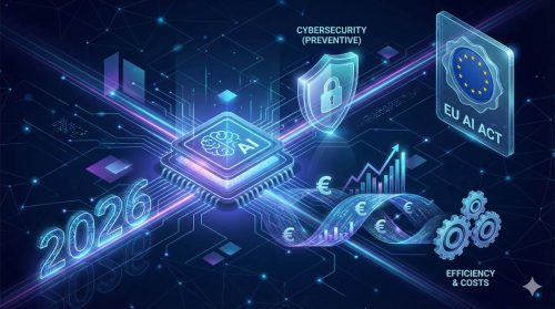 IA custos e seguranca cibersegurança preventiva, custos e segurança, Konica Minolta, maturidade digital das empresas, paradigma de IA TecheNet Ia, custos e segurança: as tendências digitais para 2026