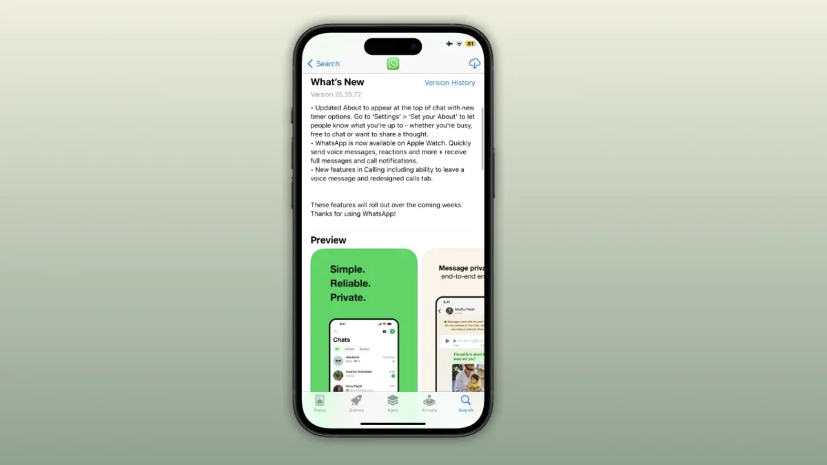WhatsApp Beta Atualização